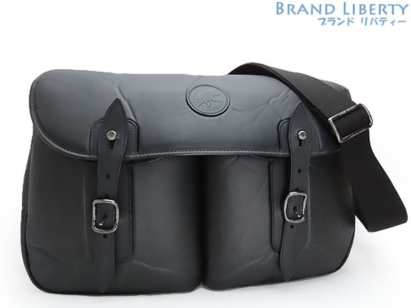 【美品】ハンティングワールド キャリーオール メッセンジャー レザー ブラック HUNTING WORLD〉どちらも魅力的なフルレザーの新作キャリーオール