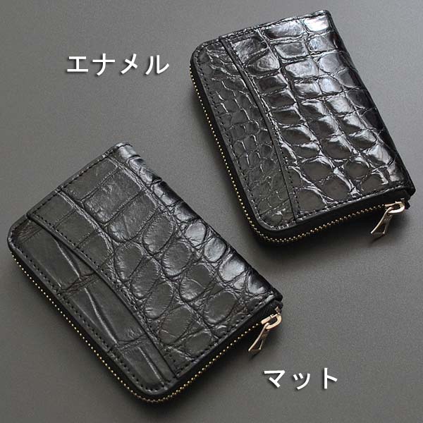 短財布 極小財布 ミニ財布 小銭入れ ラウンドファスナー ブラック 黒