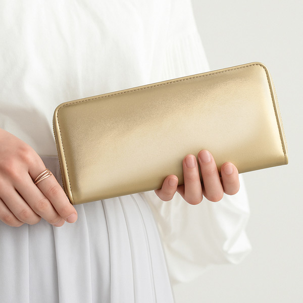 長財布 ラウンドファスナー 金色 シャンパンゴールド SHEEP シープ