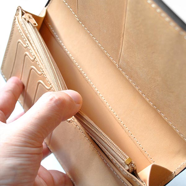 ハンドメイド クロス財布 メンズ 長財布 牛革 小銭入れ 革財布 ダガー