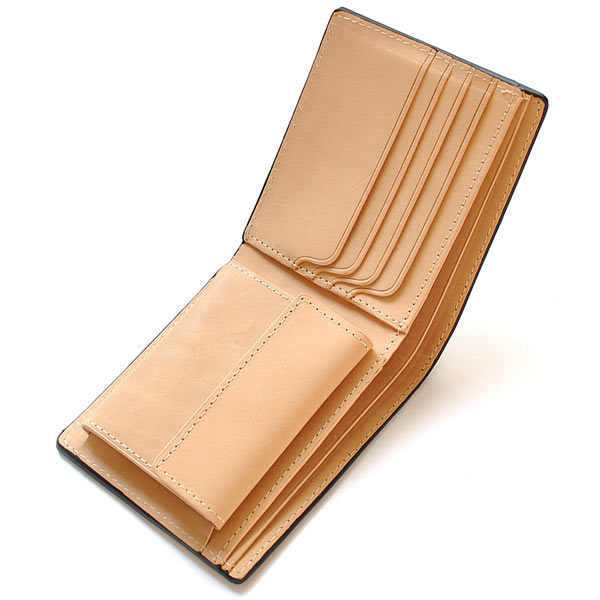 財布 メンズ 短財布 二つ折り ブラック 黒 ホースハイドレザー(馬革