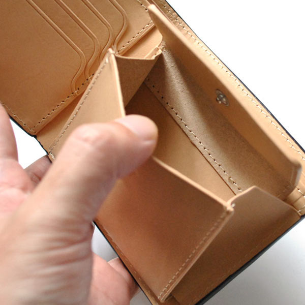 財布 メンズ 短財布 二つ折り ブラック 黒 ホースハイドレザー(馬革