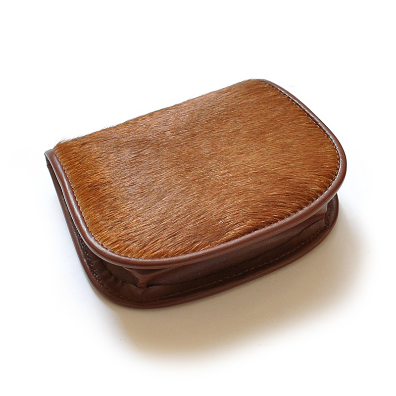 コインケース 小銭入れ 馬蹄型 ブラウン 栗色 レザー 馬毛 馬革 本革