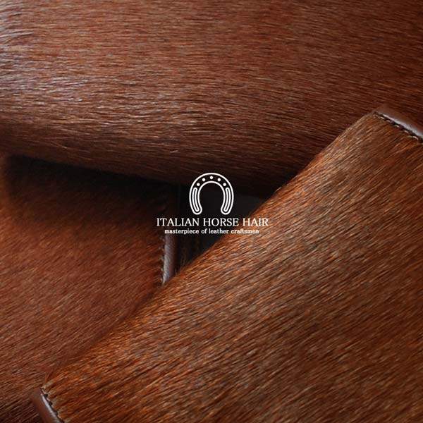 コインケース 小銭入れ 馬蹄型 ブラウン 栗色 レザー 馬毛 馬革 本革