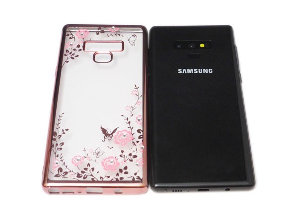 Galaxy Note9 SC-01L SCV40 ジャケット花柄 フラワー キラキラ ラインストーン 光沢 ＴＰＵ ソフトタイプ ケース カバー｜brando-inc｜03