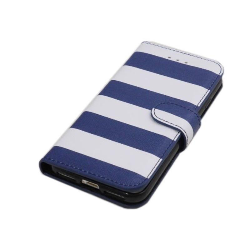 iPhoneXS/X手帳型ボーダー柄ケースカバー