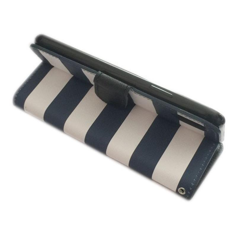 iPhoneXS/X手帳型ボーダー柄ケースカバー