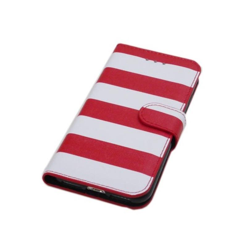 iPhoneXS/X手帳型ボーダー柄ケースカバー