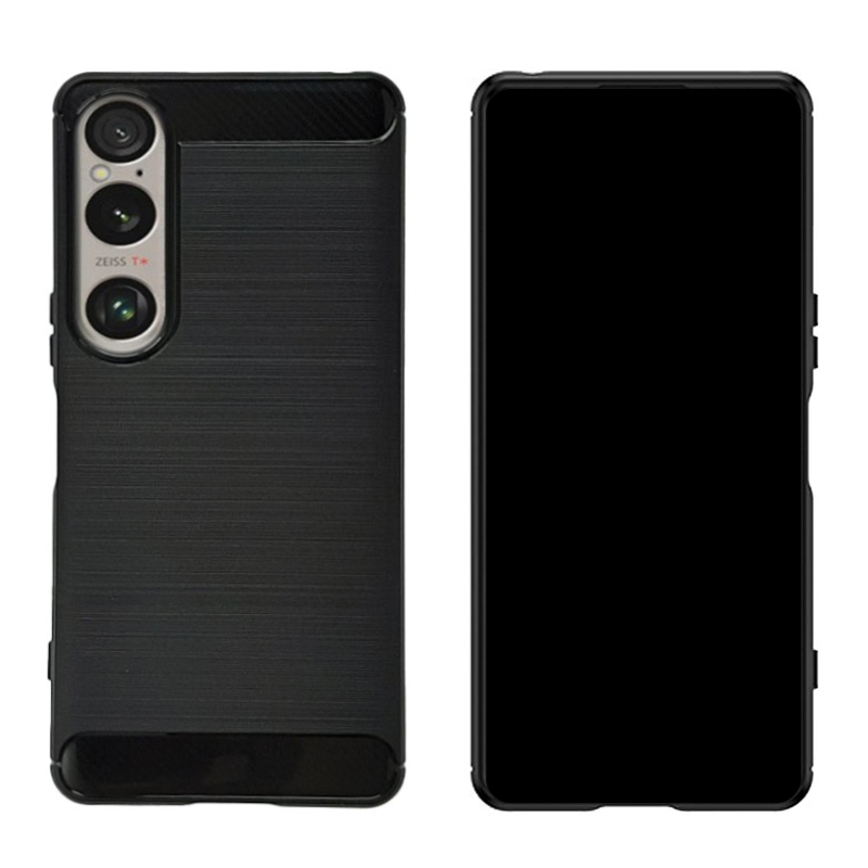xperia 1 vi ケース TPU うっすら横線 無地 片面 10 ゴム感