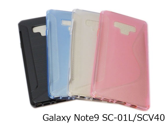Galaxy Note9 ギャラクシー SAMSUNG サムスン docomo ドコモ AU エーユー ジャケット S模様 S型 光沢 ＴＰＵ ソフトタイプ ケース カバー クリア