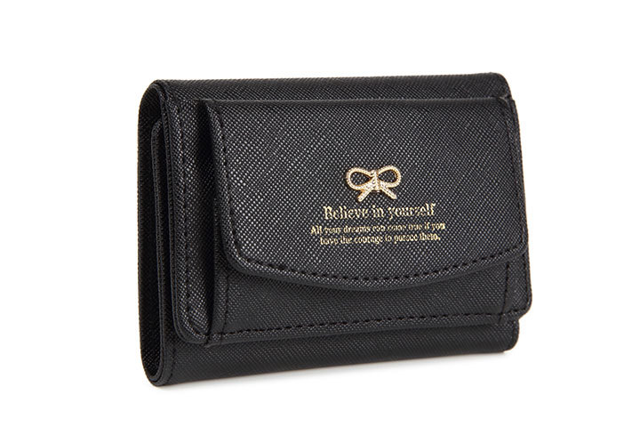 リボンチャーム ミニ財布 コンパクト 財布 かわいい 大容量 見やすい 