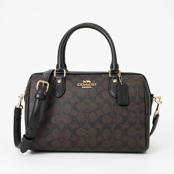良品　コーチ　ハンドバッグ　ミニボストン　シグネチャー　キャンバス　肩掛け COACH コーチ ショルダーバッグ レディース シグネチャー