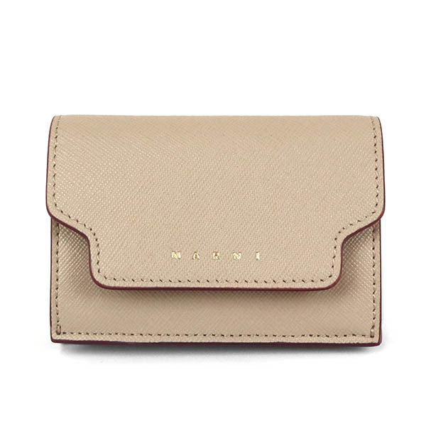 マルニ MARNI 三つ折り財布 レディース サフィアーノレザー トリ ...