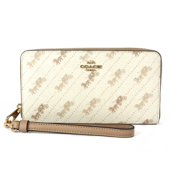 長財布 COACHラウンドファスナー ホース＆キャリッジ 馬車柄 新品未使用品 c7458_1.jpg