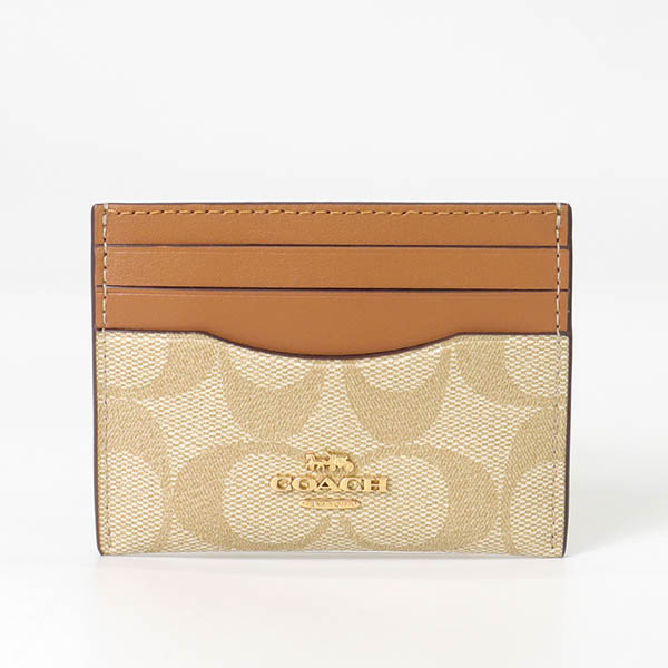 【新品未使用】COACHコーチ★ケース★カードケース★シグネチャー★茶色 COACH（コーチ） カードケース ジップ カード ケース シグネチャー