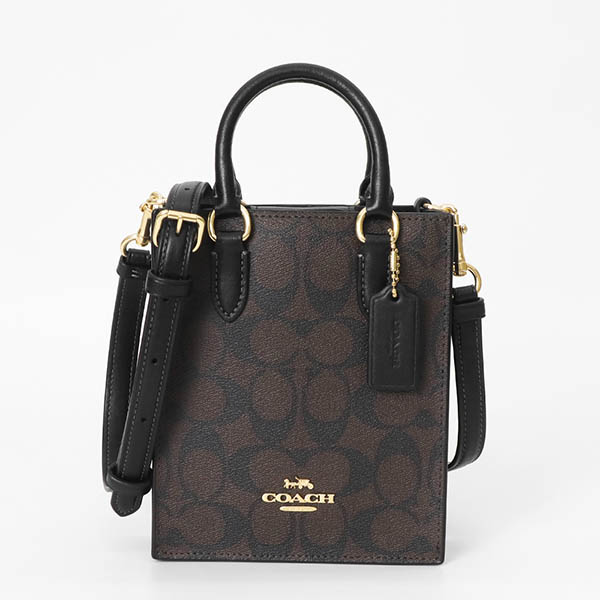 COACH ショルダーバッグ ブラウン/ブラック COACH レザー ショルダーバッグ ブラウン USA製 | すべての商品