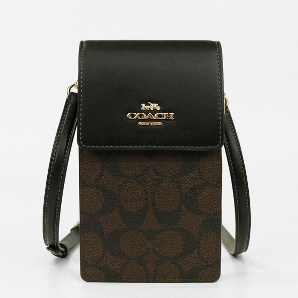 COACH コーチ ショルダーバッグ ノース サウス フォーン クロス