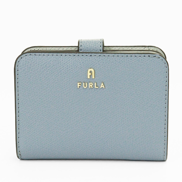 新品未使用 FURLA 二つ折り財布 カメリア ブルー 箱＆保存袋付 FURLA（フルラ） 二つ折り財布 レディース CAMELIA カメリア ロゴ