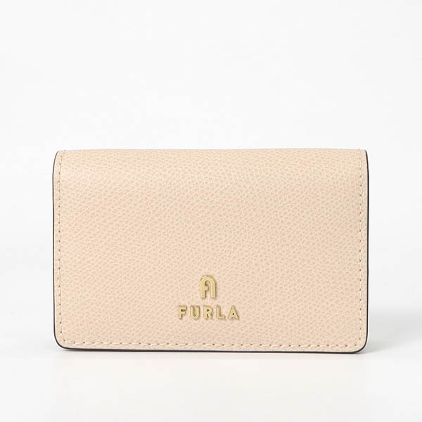 FURLA 名刺入れ ベージュ レザー FURLA フルラ 名刺入れ Canelia カメリア レザー カードケース