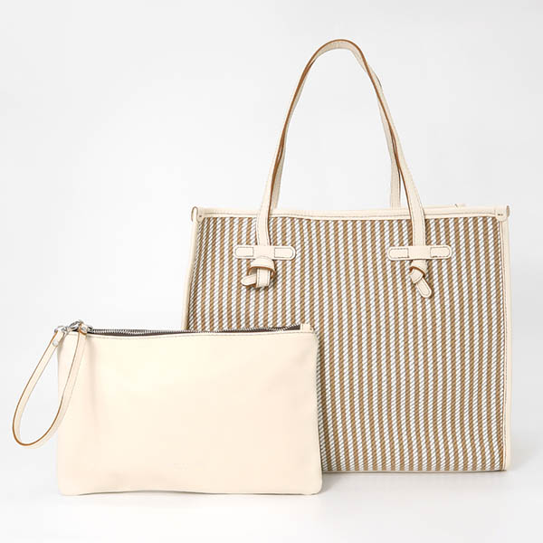 ジャンニ キアリーニ トートバッグ GIANNI CHIARINI MARCELLA マルチェッラ ストライプ Mサイズ ポーチ付き 各色 BS 6850 CAB□_1