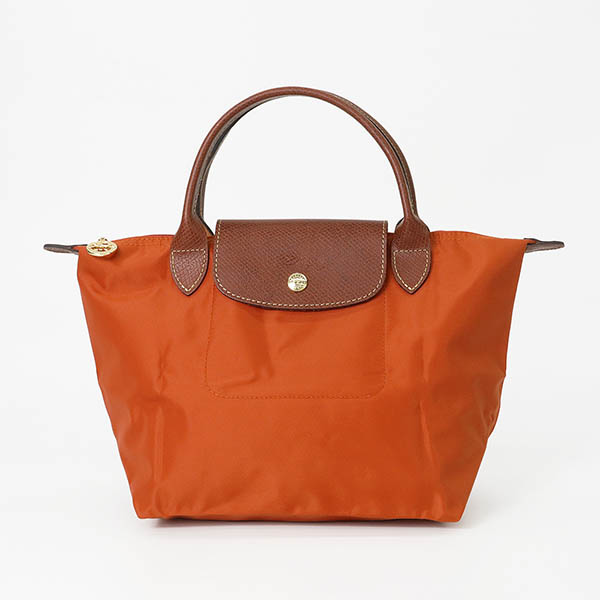 美品 ロンシャン LONGCHAMP トートバッグ レザー オレンジ系 226 楽天