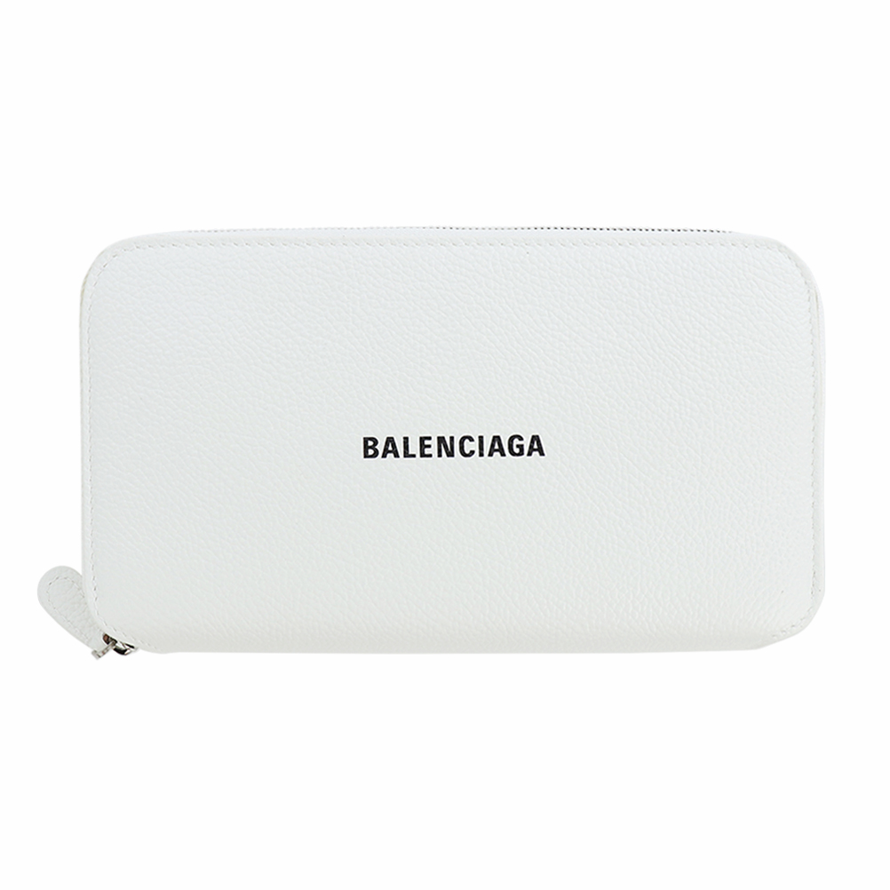 HHH HHH⭐︎Balenciaga 長財布 ラウンドファスナー ホワイト BALENCIAGA（バレンシアガ） 長財布 キャッシュ コンチネンタル