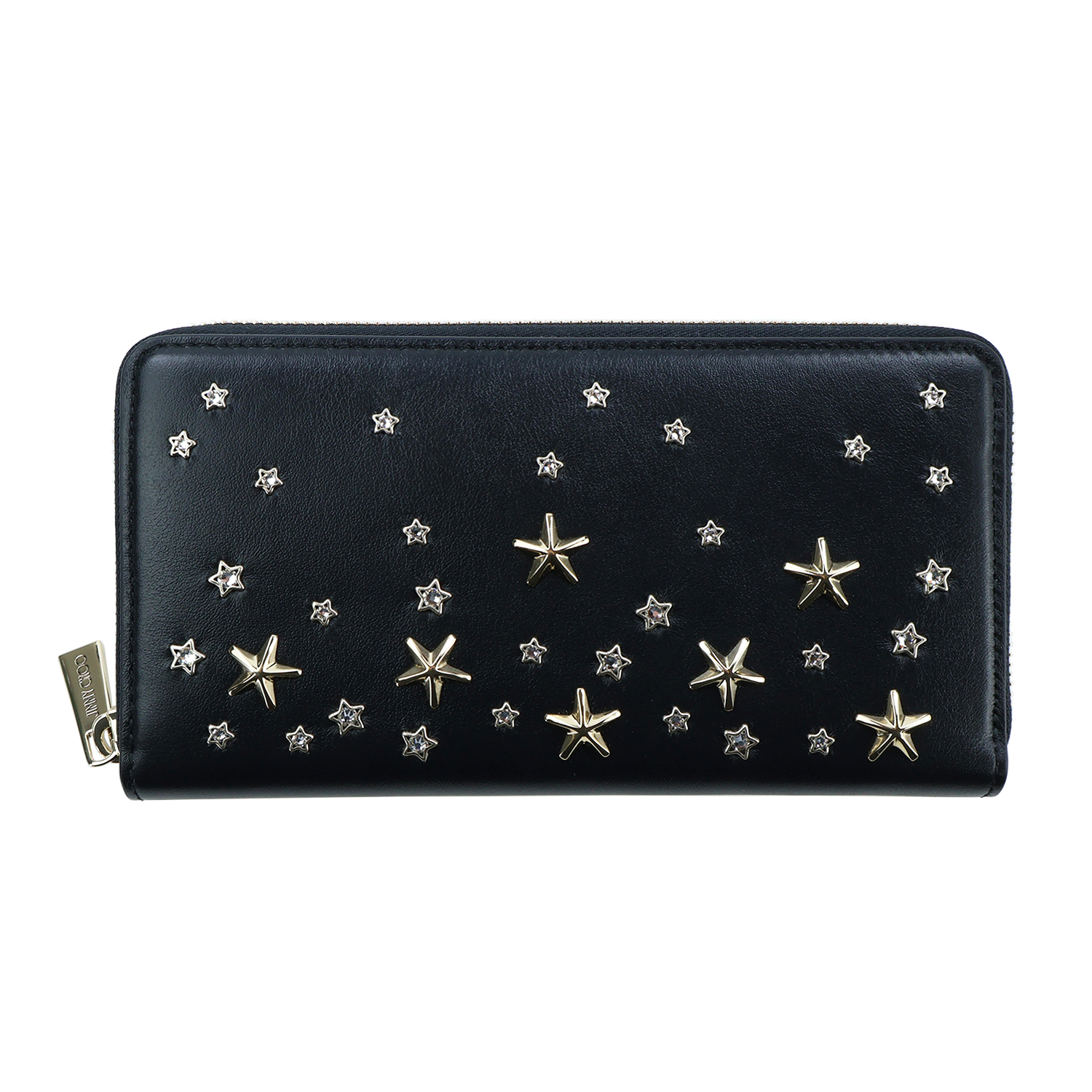 JIMMY CHOO 長財布 ピッパ ブラック レザー ラウンドジップ 箱付き JIMMY CHOO（ジミーチュウ） 長財布 ピッパ ラウンドファスナー