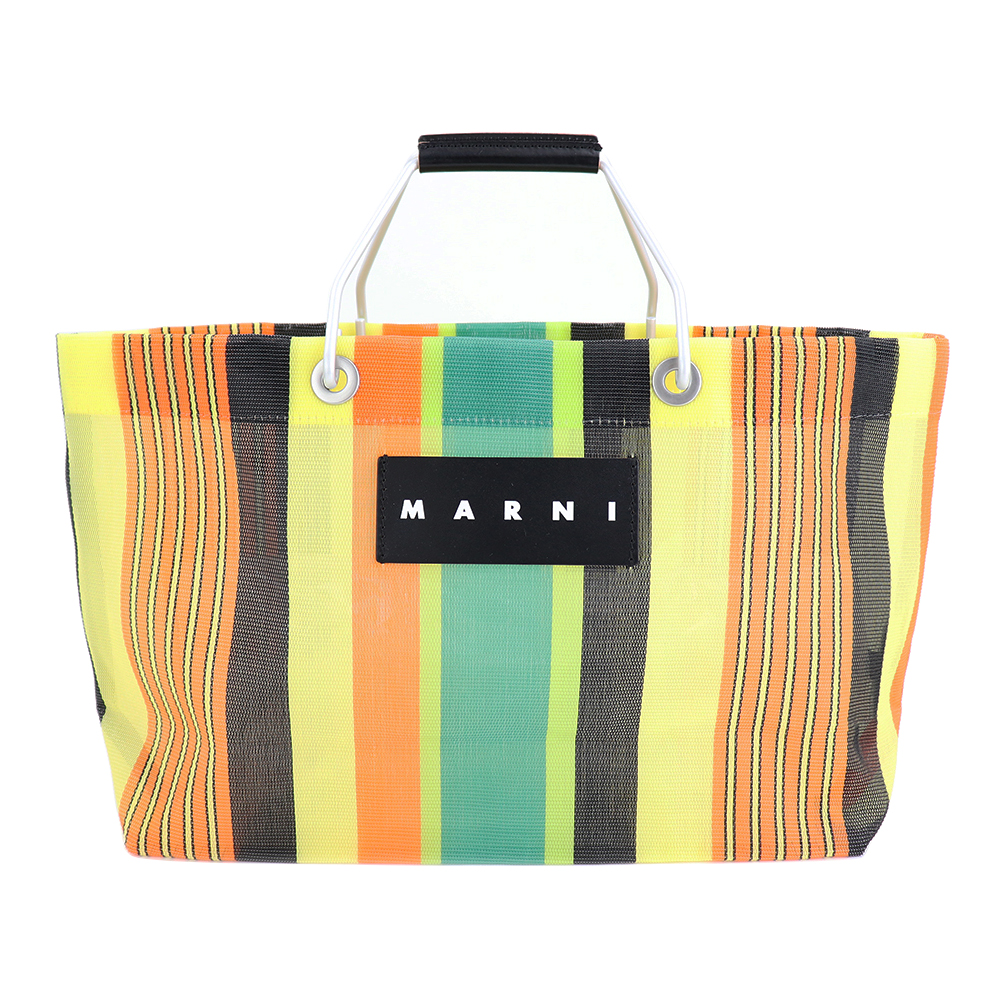 最終値下げ　MARNI エコバッグ マルニマーケット マルニ トートバッグ MARNI（マルニ） トートバッグ ストライプバッグミニ マルニフラワー