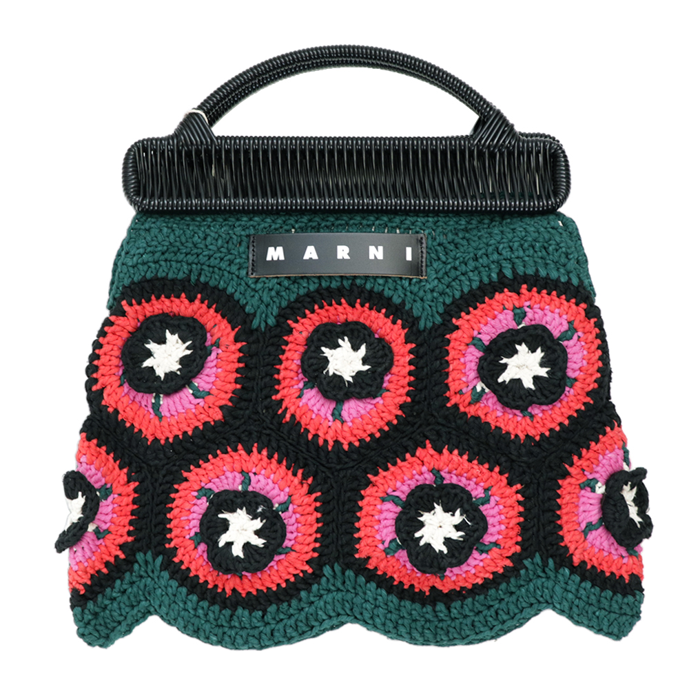 MARNI（マルニ） トートバッグ コットン クロシェバッグ 編み込み 花柄
