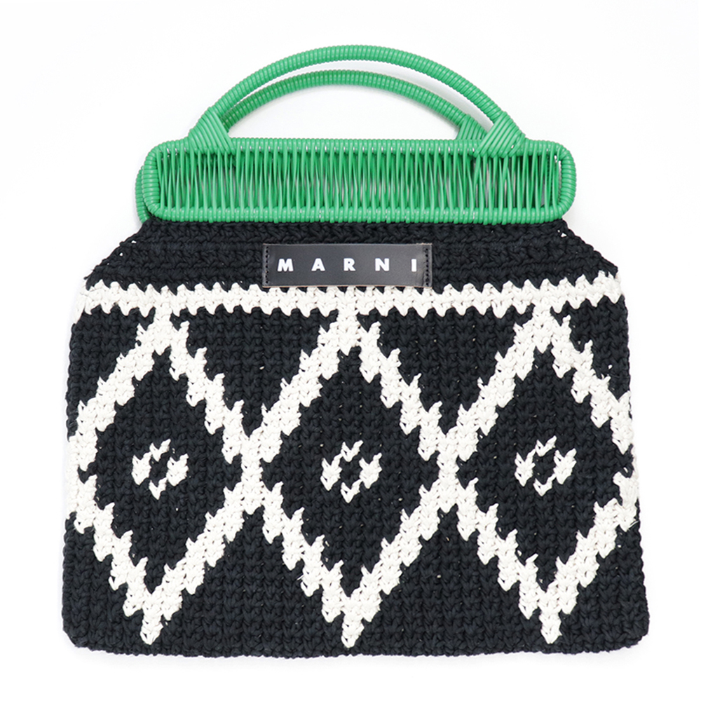MARNI（マルニ） トートバッグ コットン クロシェバッグ 編み込み 花柄