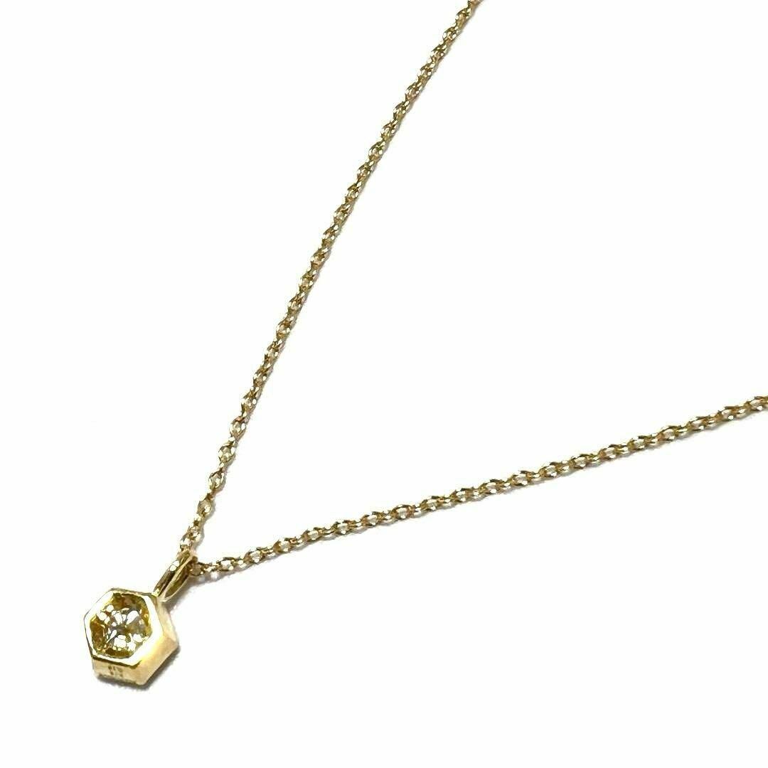 【0.18ct】オールニーク　ネックレス　ペンダント　K18　ダイヤ　ヘキサゴン_2