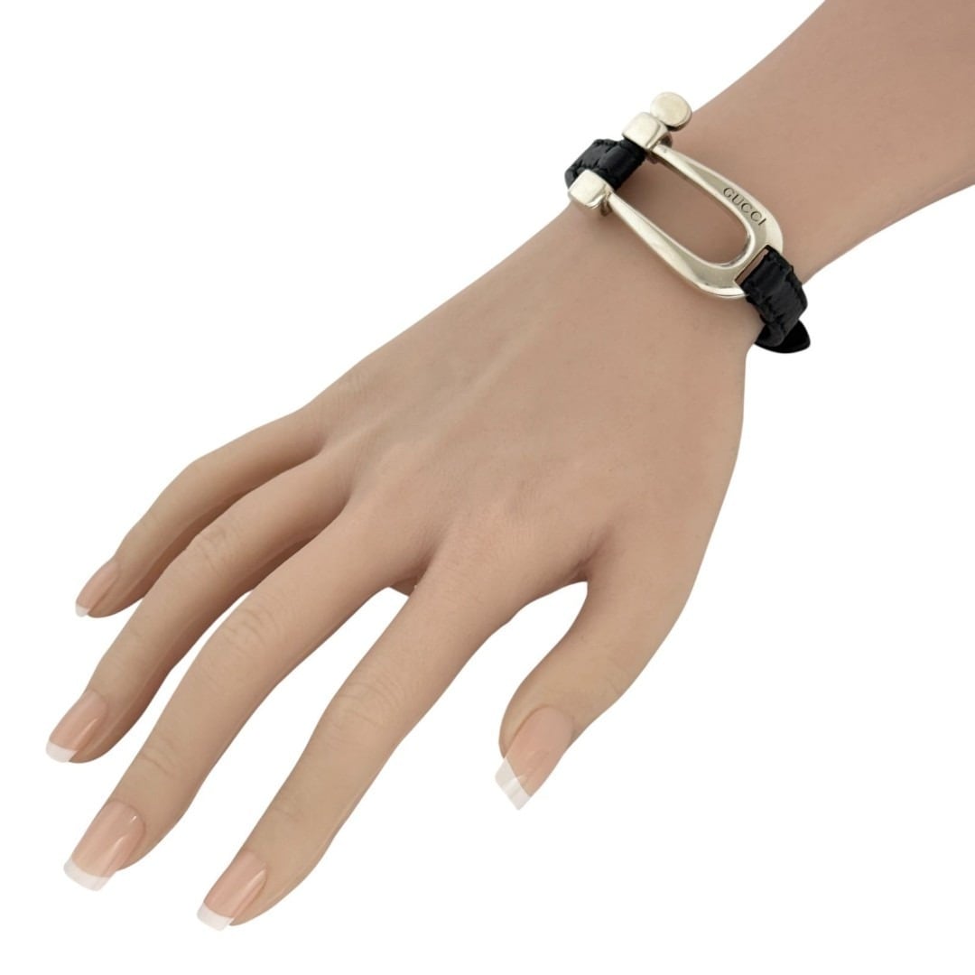 ノリGUCCI グッチ ホースビット ブレスレット バングル レザー GUCCI（グッチ） メンズ ホースビット ブレスレット シルバー 925