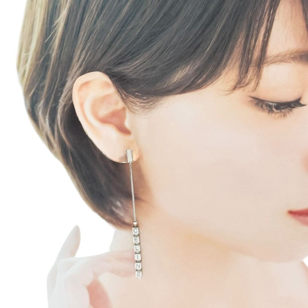 CELINE（セリーヌ） レディース ピアス キューブ ドロップ シルバー