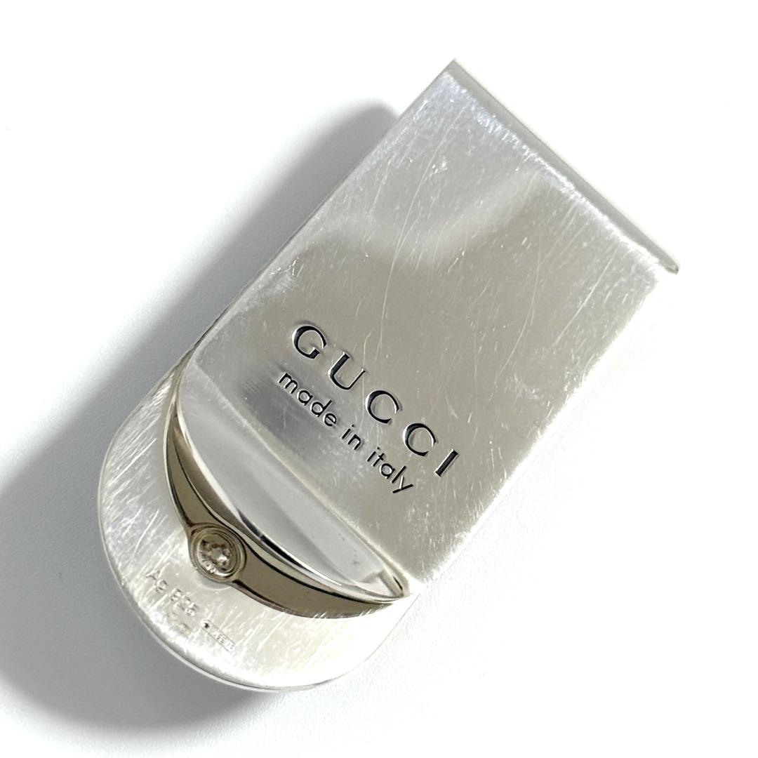 極美品 グッチ マネークリップ G型 ロゴ イタリア製 シルバー GUCCI GUCCI グッチ マネークリップ メンズ キャット ヘッド モチーフ