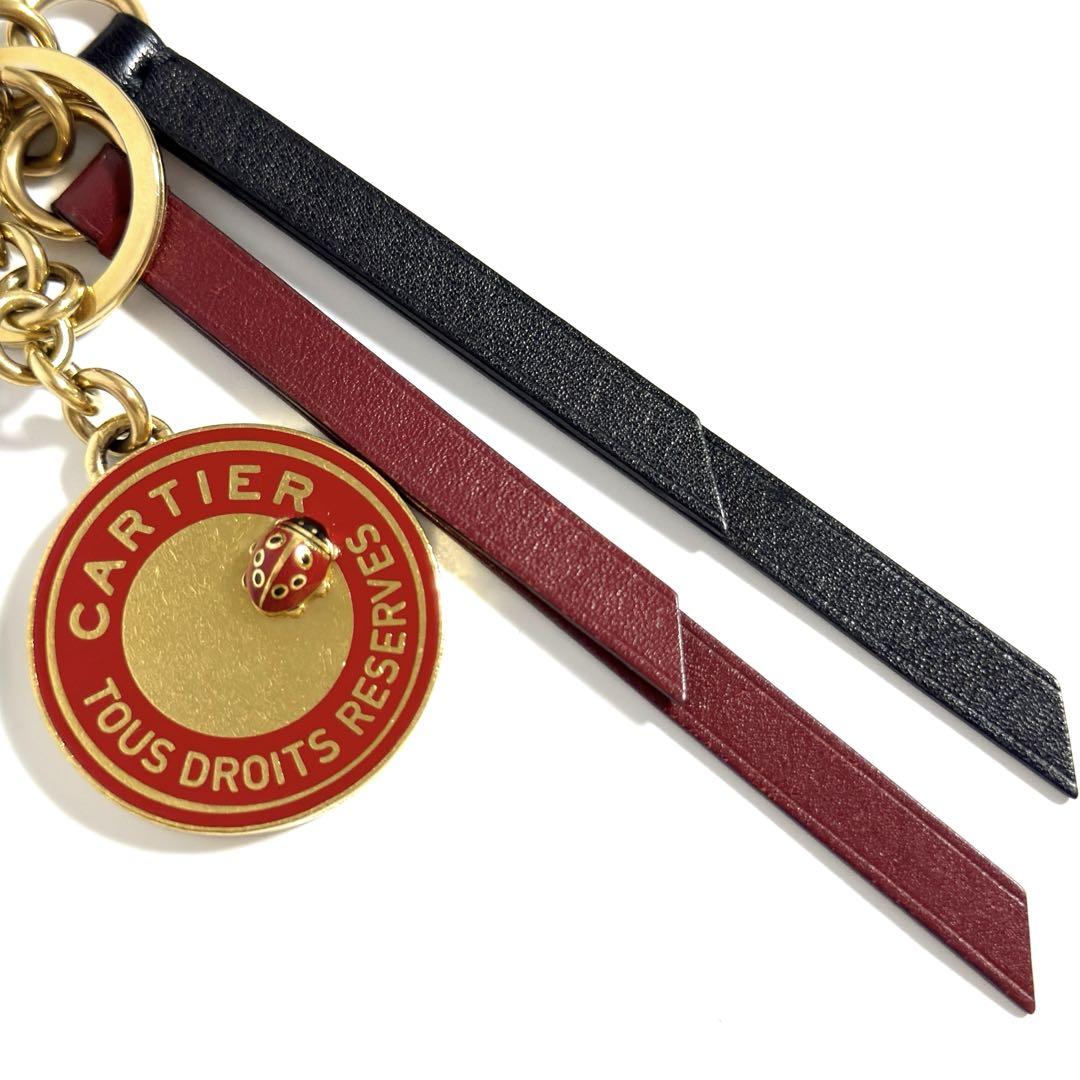 Cartier レザー キーホルダー レッド Cartier カルティエ キーホルダー レザー - メルカリ
