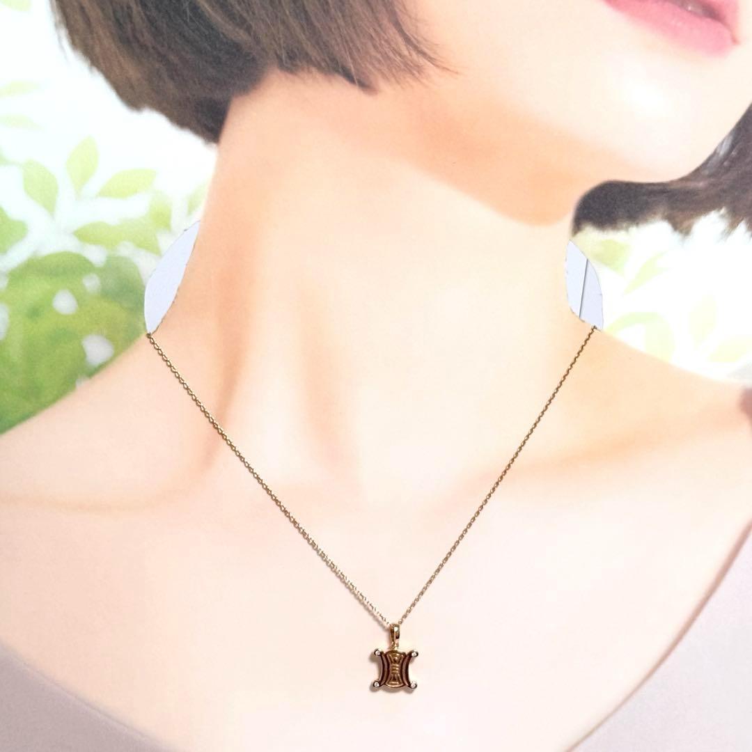 【美品】CELINE セリーヌ ネックレス ダブルチェーンネックレス ゴールド CELINE セリーヌ トリオンフ パール ダブルネックレス ゴールド