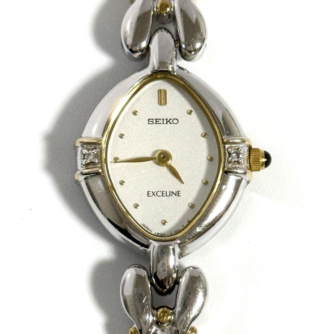 美品 SEIKO エクセリーヌ ゴムベルト レディース腕時計 1088 外観美品/新品電池】 SEIKO エクセリーヌ レディース 腕時計
