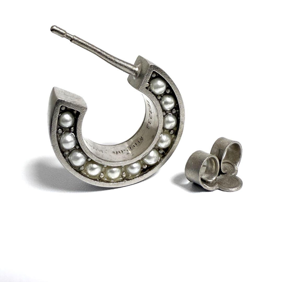 【美品】ルイヴィトン　ピアス　片耳　フープ　パール　シルバー　メンズ　モノグラム LOUIS VUITTON - LOUIS VUITTON ルイヴィトン Pearl Fusion
