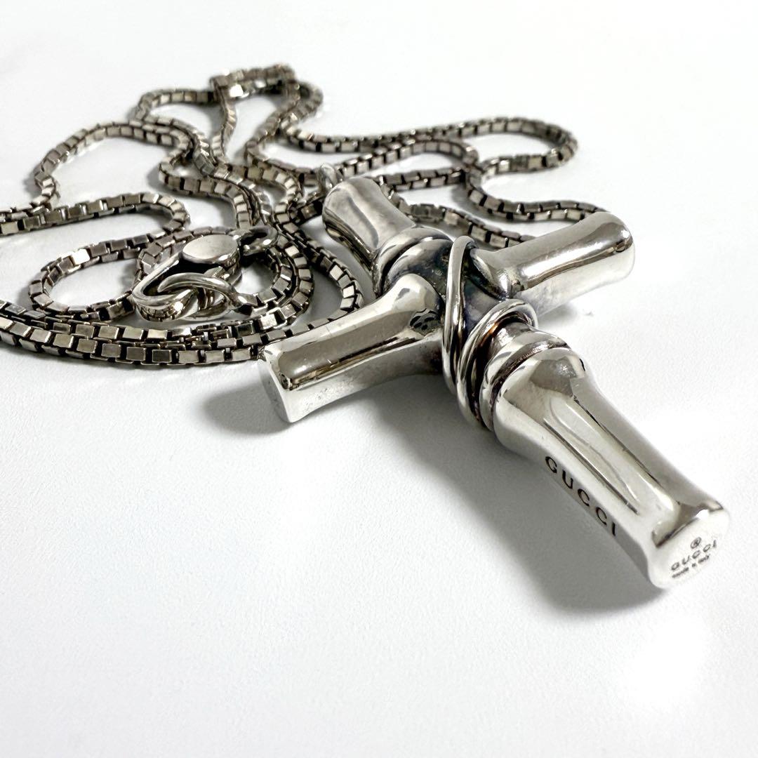 GUCCI（グッチ） 【美品】グッチ メンズ バンブー クロス ペンダント