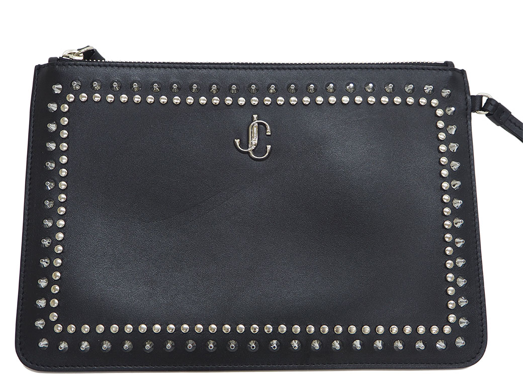 JIMMY CHOO（ジミーチュウ） FARA JCロゴ クラッチバッグ ブラック