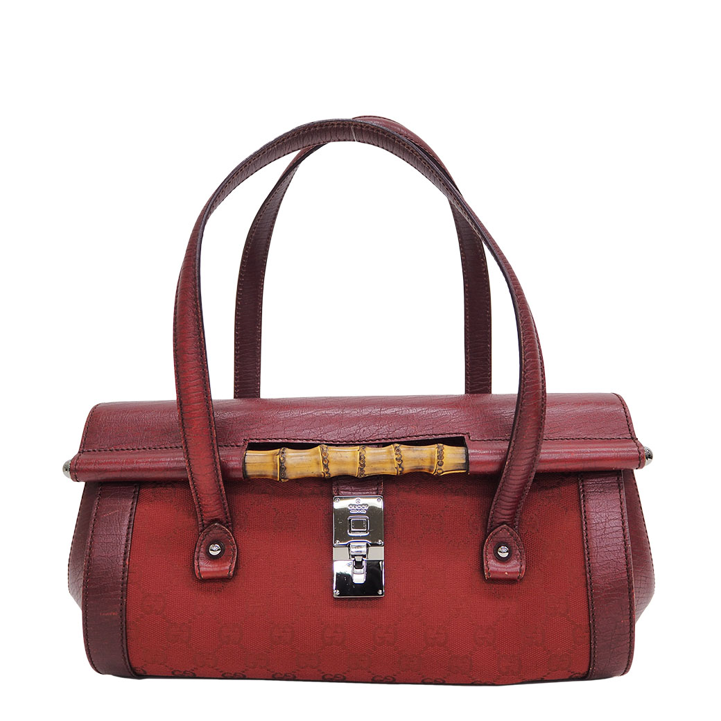 【希少・美品】GUCCI バンブー ハンドバッグ 赤 GGキャンバス グッチ バンブー 1947〕スモールバッグレッド レザー | GUCCI公式
