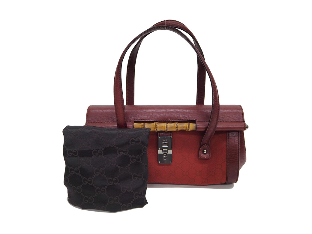 GUCCI グッチ バンブー レザー ハンドバッグ ミニボストン 111713 楽天市場】グッチ GGキャンバス バンブー ハンドバッグ レッド