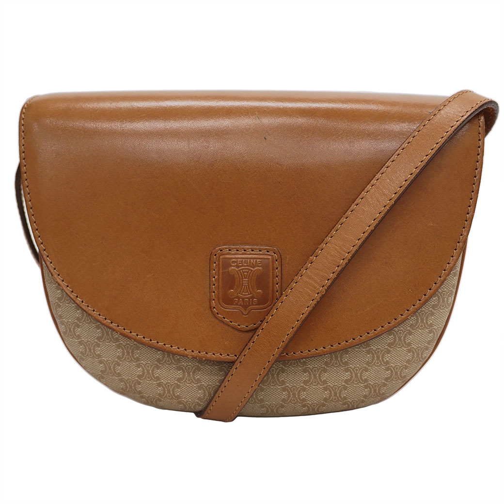 セリーヌ ヴィンテージ マカダム フラップ ポシェット ベージュ  