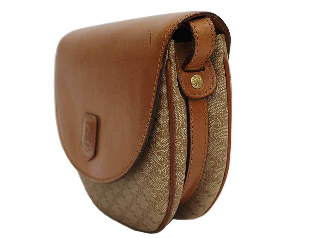 セリーヌ ヴィンテージ マカダム フラップ ポシェット ベージュ  