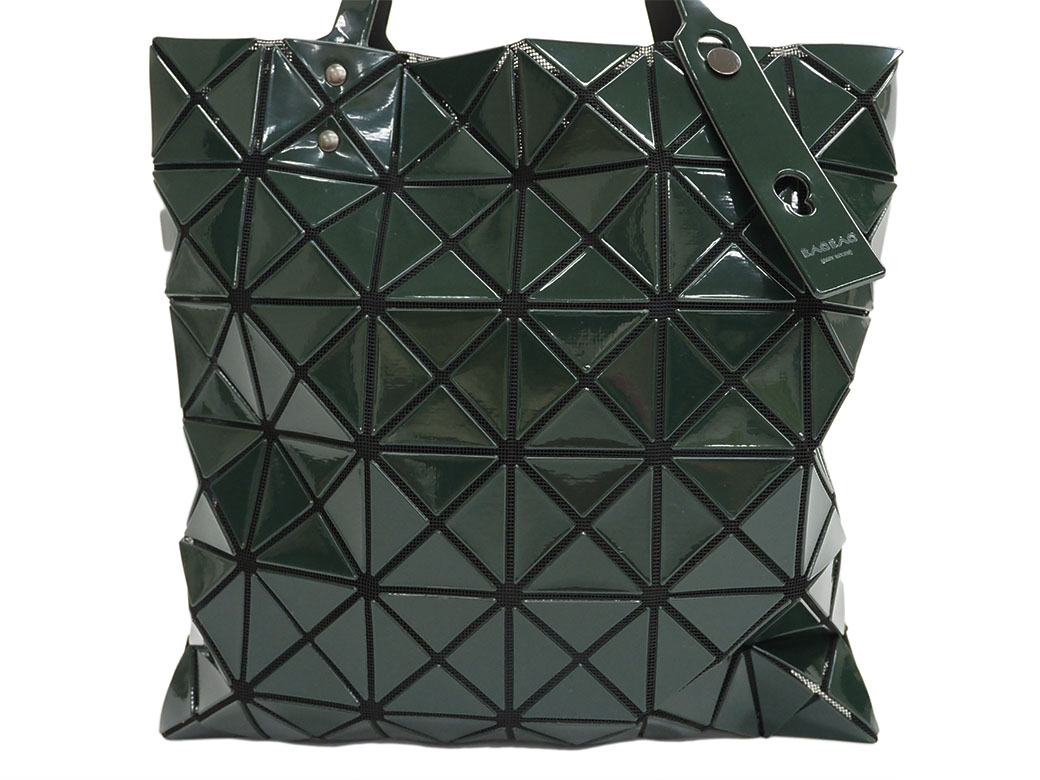 イッセイミヤケ バオバオ トートバッグ BAO BAO 6x6 ダークグリーン エナメル レディース ISSEY MIYAKE 中古｜brandshop-uprise｜02