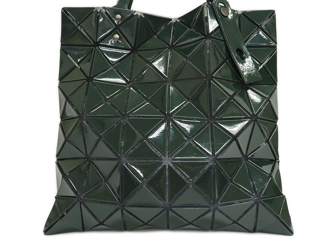 イッセイミヤケ バオバオ トートバッグ BAO BAO 6x6 ダークグリーン エナメル レディース ISSEY MIYAKE 中古｜brandshop-uprise｜04