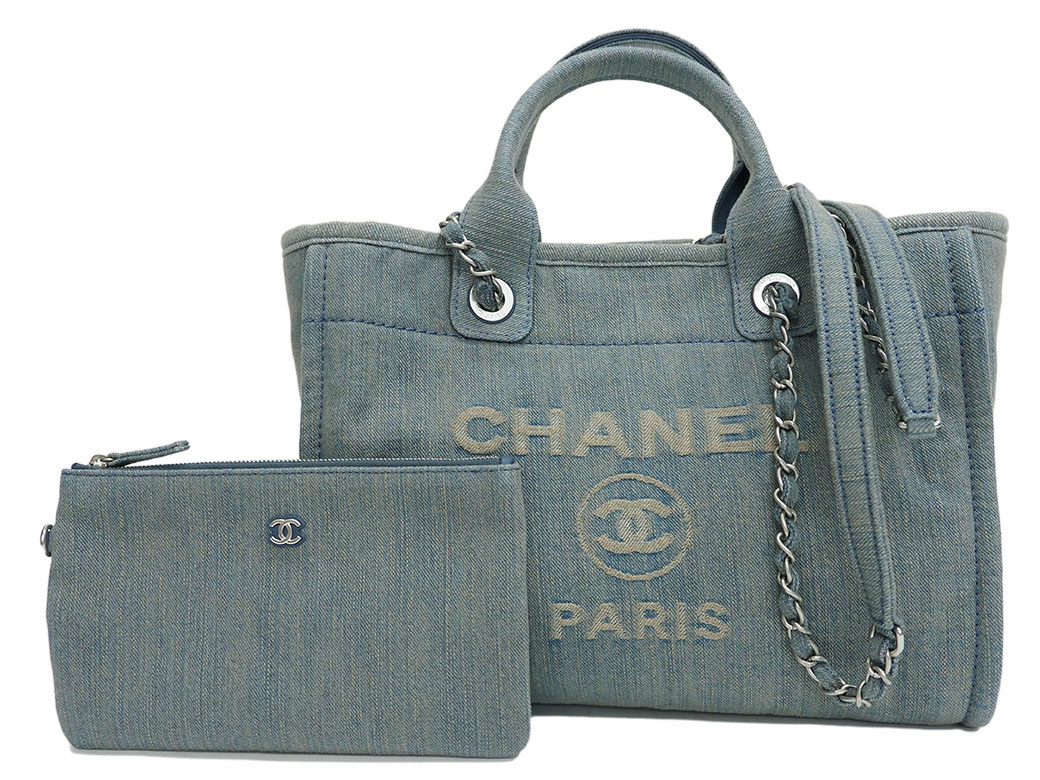 CHANEL ユートピア 1990s Chanel Silk Gripoix Jewel Print Blue Leather Tassel