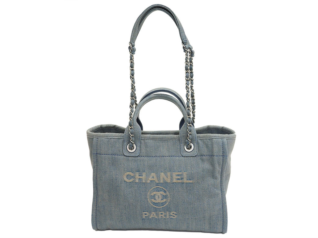 良品シャネルデニムバッグ Chanel 25 スモール ハンドバッグ、ウォッシュド デニム、ブルー