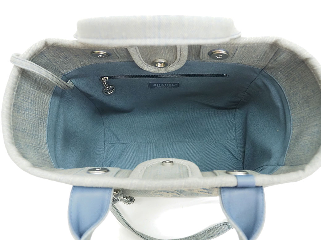 シャネル デニム ショッピングバッグ 2WAY ハンド トートバッグ