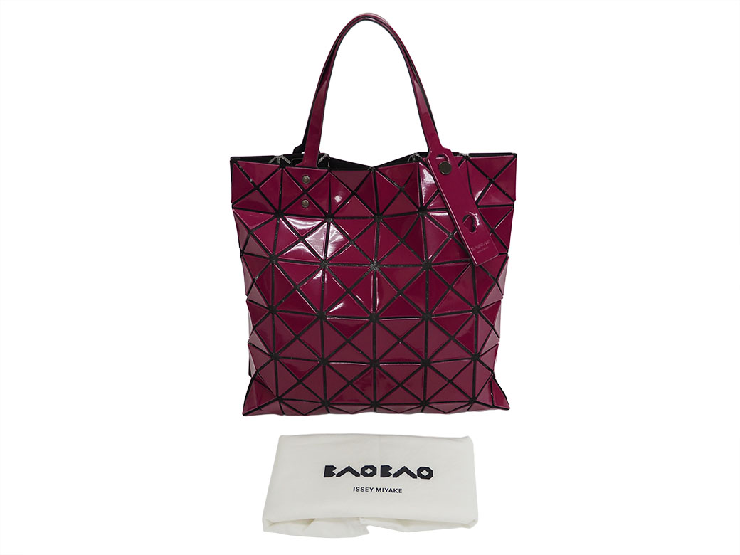 イッセイミヤケ バオバオ トートバッグ BAO BAO 6x6 ダークピンク エナメル レディース ISSEY MIYAKE 中古｜brandshop-uprise｜10